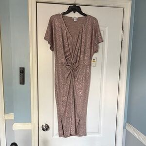 Bar III Metallic Pink Midi Dress